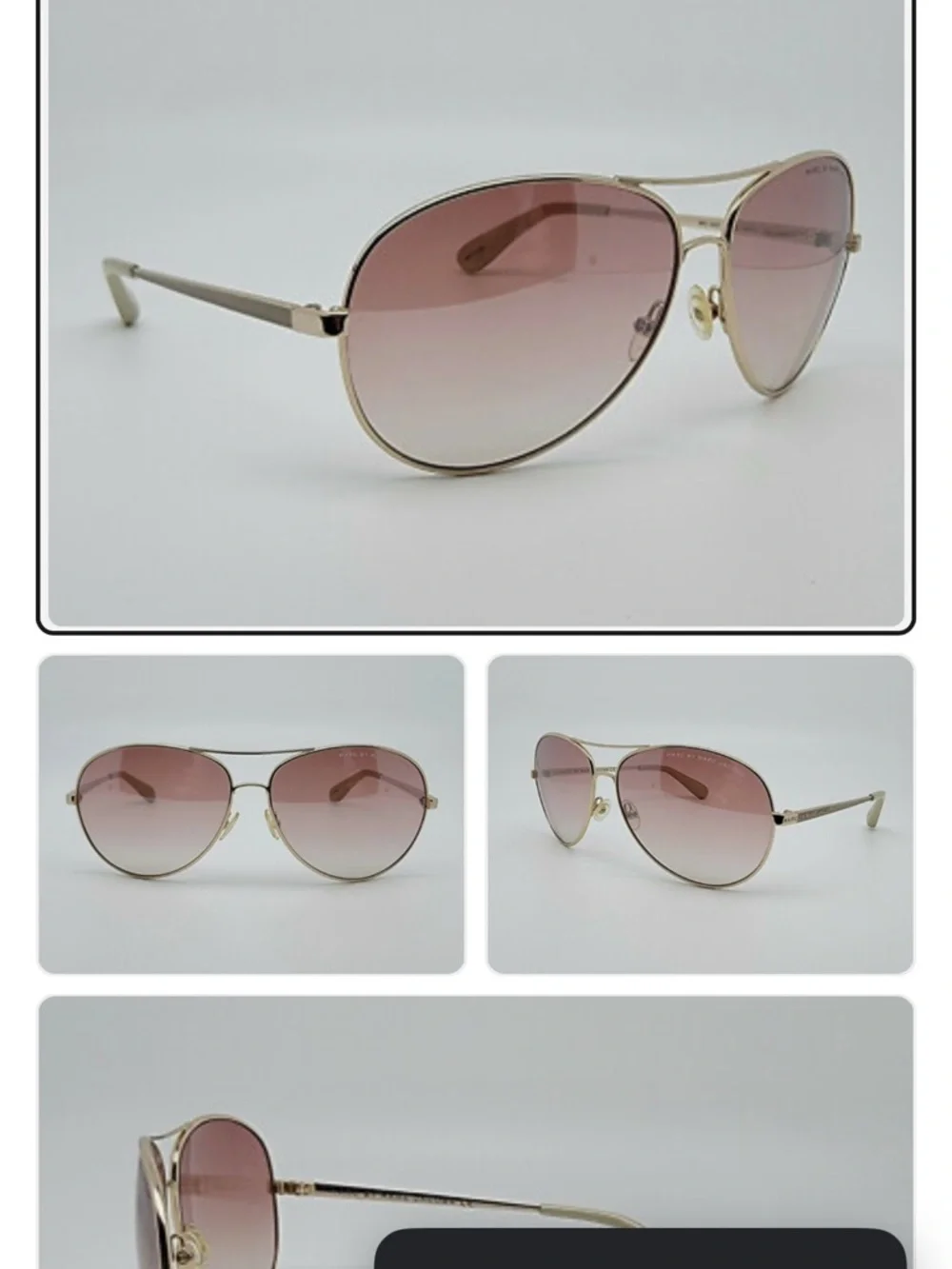 Marc by Marc Jacobs MMJ184/S J5GNO Gold Frame Brown Lens Aviator Sunglasses 60mm